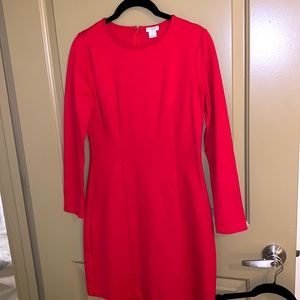 Red JCrew dress size 4 above knees three quarter sleeve